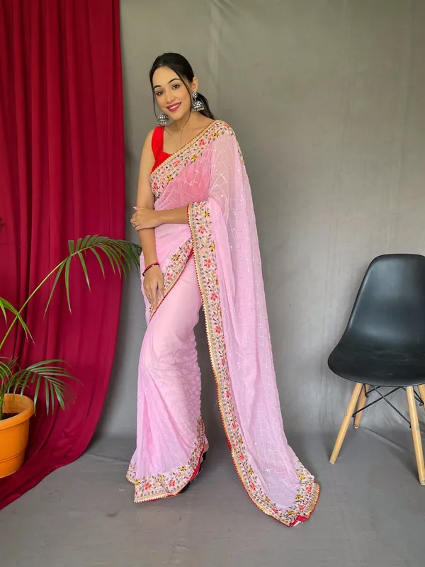 Baby_Pink_Bollywood_Style_Partywear_Sequins_Saree_With_Blouse_Piece_Attached